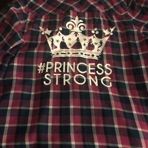 Navy/berry princess button down.